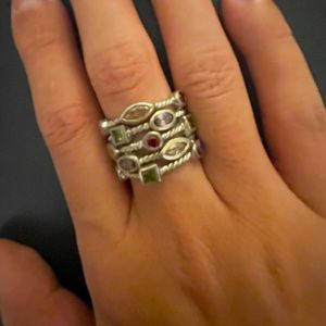 Jeweled multicolor color ring